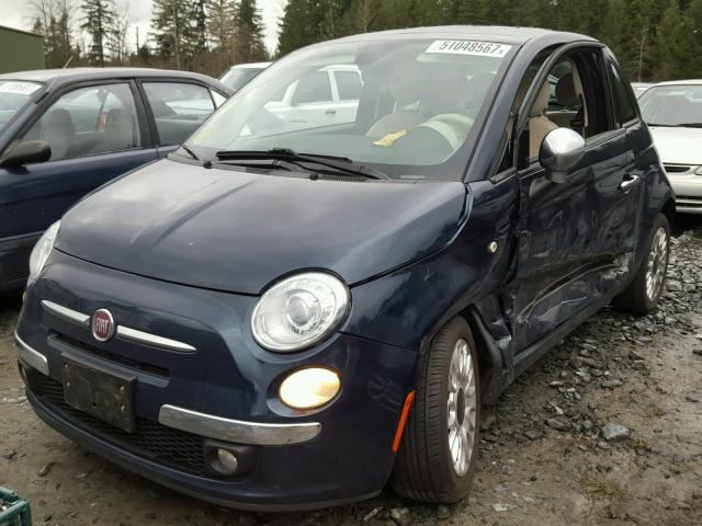 3C3CFFCR9DT574716 - 2013 FIAT 500 LOUNGE BLUE photo 2