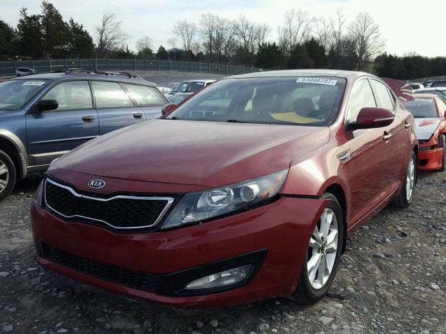 KNAGN4A68B5135367 - 2011 KIA OPTIMA EX RED photo 2