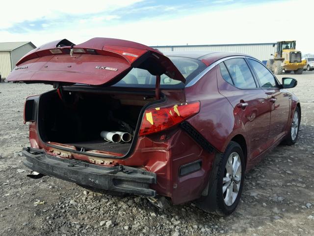 KNAGN4A68B5135367 - 2011 KIA OPTIMA EX RED photo 4