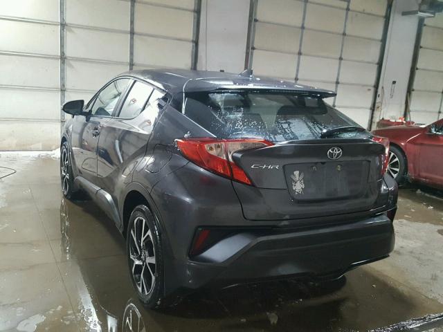 NMTKHMBX5JR019157 - 2018 TOYOTA C-HR XLE GRAY photo 3