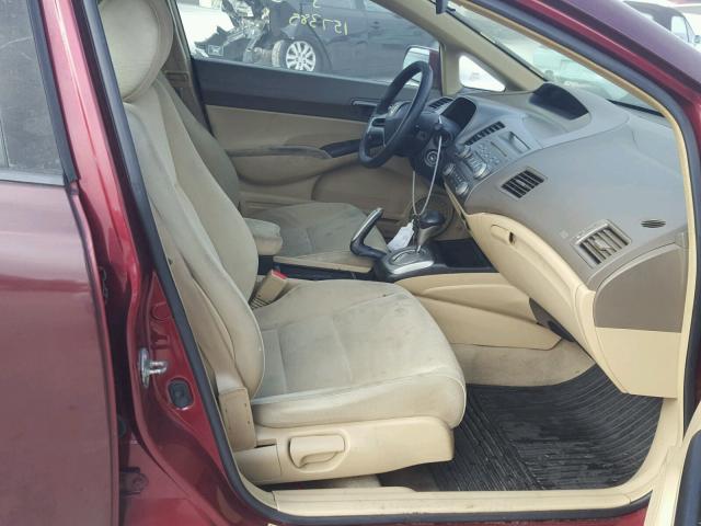 1HGFA16548L107693 - 2008 HONDA CIVIC LX BURGUNDY photo 5