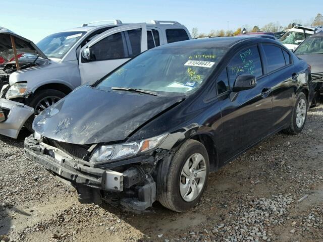 2HGFB2F52DH555716 - 2013 HONDA CIVIC LX BLACK photo 2