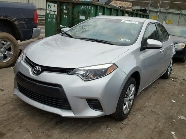 5YFBURHE7FP286302 - 2015 TOYOTA COROLLA L SILVER photo 2