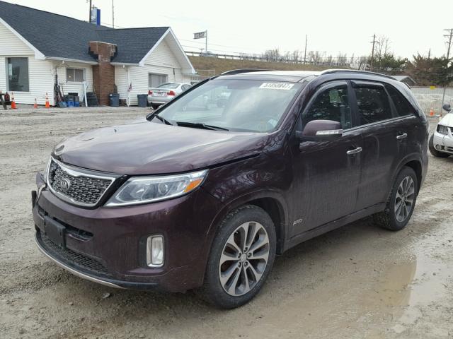 5XYKWDA76EG496496 - 2014 KIA SORENTO SX PURPLE photo 2