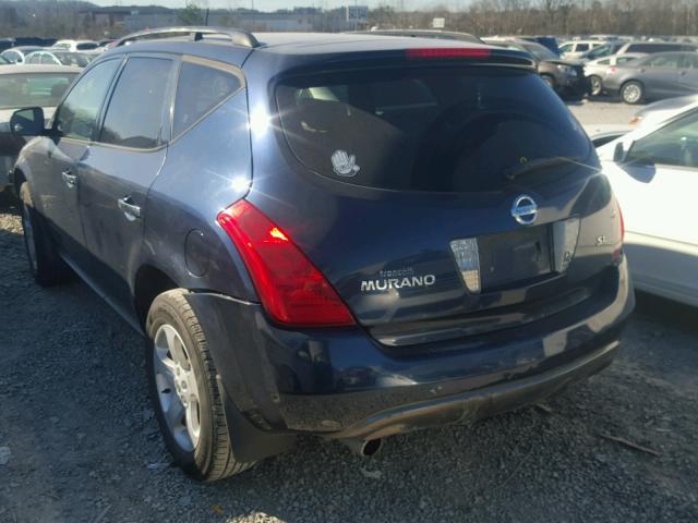 JN8AZ08T05W305354 - 2005 NISSAN MURANO SL BLUE photo 3