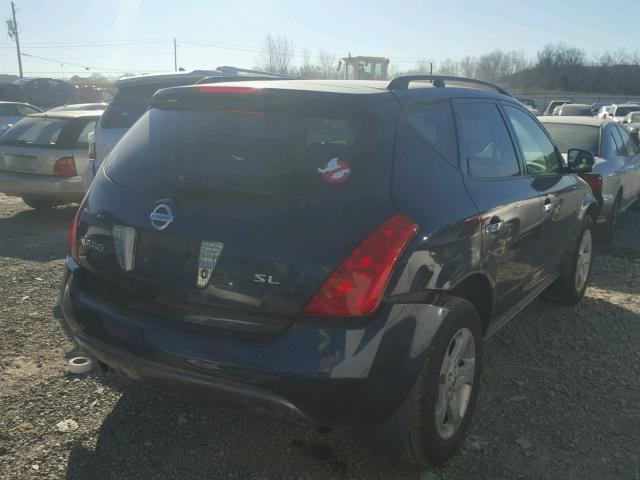 JN8AZ08T05W305354 - 2005 NISSAN MURANO SL BLUE photo 4