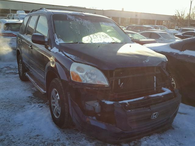 2HKYF18634H553704 - 2004 HONDA PILOT EXL BLUE photo 1