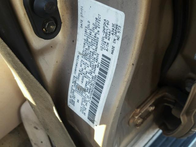 JTJHT00W023512399 - 2002 LEXUS LX 470 TAN photo 10