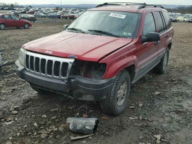 1J4GW48N43C557916 - 2003 JEEP GRAND CHER RED photo 2