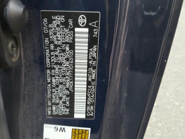 JTKDE177770163100 - 2007 TOYOTA SCION TC 蓝色 照片 10