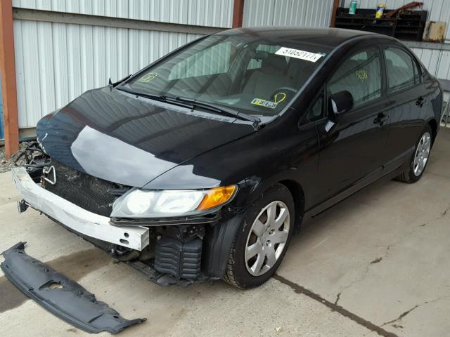 2HGFA16537H302535 - 2007 HONDA CIVIC LX BLACK photo 2