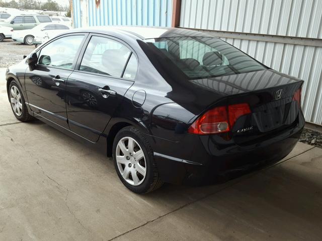 2HGFA16537H302535 - 2007 HONDA CIVIC LX BLACK photo 3