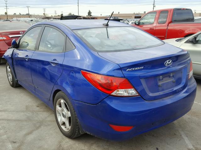 KMHCT4AE7CU252147 - 2012 HYUNDAI ACCENT GLS BLUE photo 3