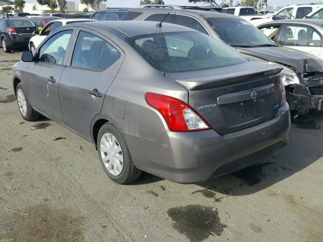 3N1CN7AP0FL945743 - 2015 NISSAN VERSA S GRAY photo 3