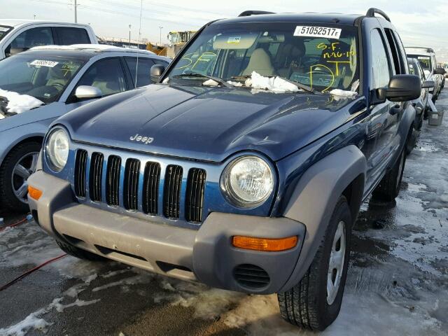 1J4GL48K84W223371 - 2004 JEEP LIBERTY SP BLUE photo 2