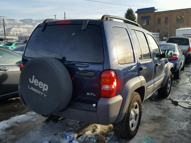 1J4GL48K84W223371 - 2004 JEEP LIBERTY SP BLUE photo 4