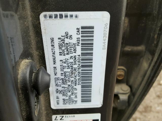 5Y2SL65878Z416314 - 2008 PONTIAC VIBE GRAY photo 10