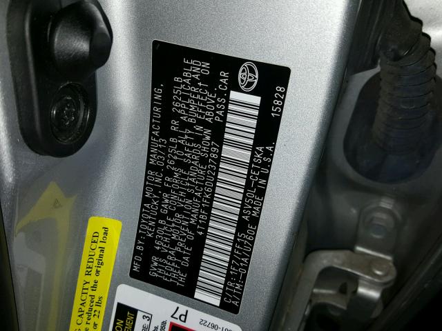 4T1BF1FK6DU237897 - 2013 TOYOTA CAMRY L SILVER photo 10