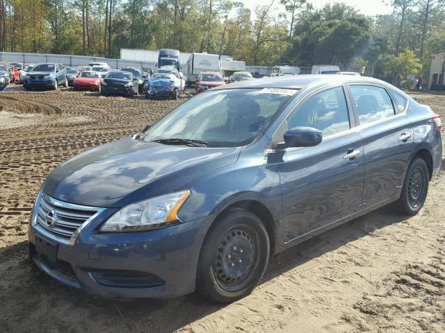 3N1AB7AP6DL686558 - 2013 NISSAN SENTRA S BLUE photo 2