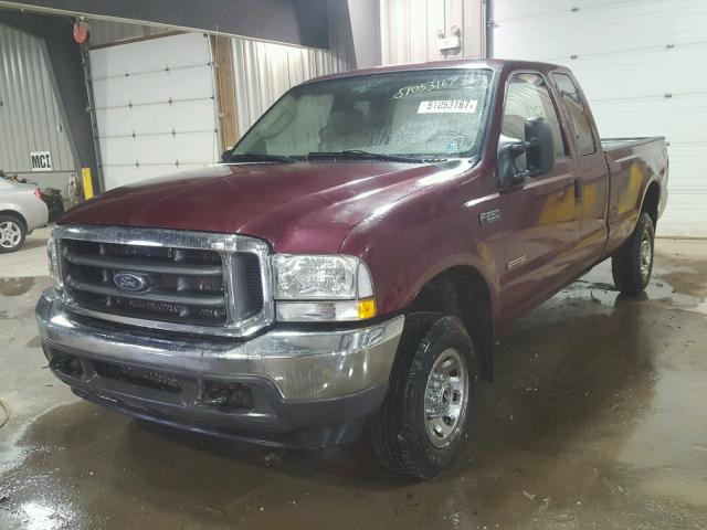 1FTNX21P54EB05134 - 2004 FORD F250 SUPER BURGUNDY photo 2