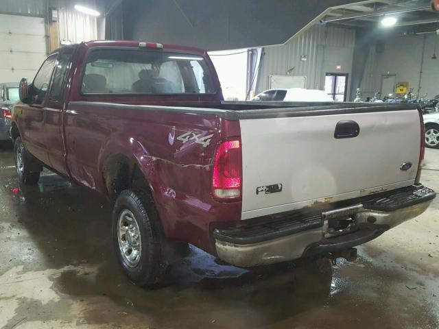 1FTNX21P54EB05134 - 2004 FORD F250 SUPER BURGUNDY photo 3