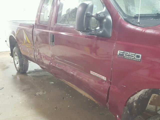 1FTNX21P54EB05134 - 2004 FORD F250 SUPER BURGUNDY photo 9