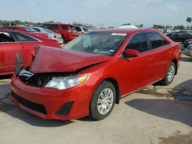 4T4BF1FK4ER429195 - 2014 TOYOTA CAMRY L RED photo 2