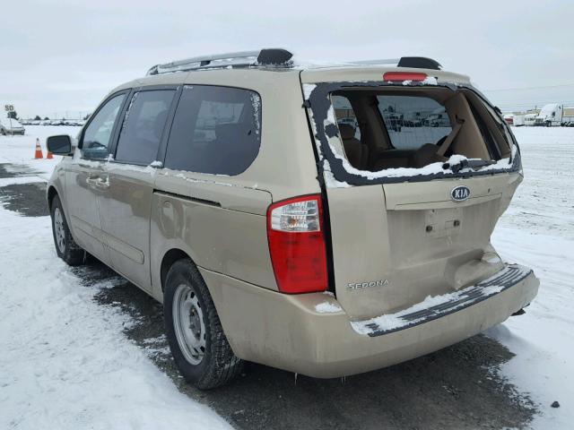 KNDMB233776109527 - 2007 KIA SEDONA EX TAN photo 3