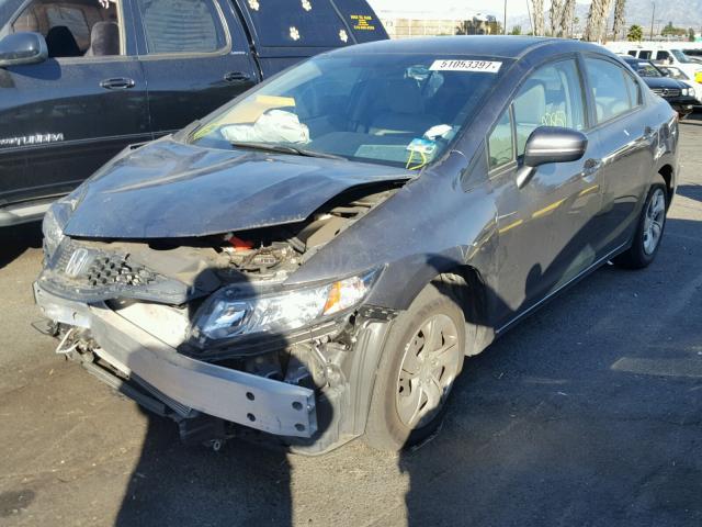 2HGFB2F53FH561401 - 2015 HONDA CIVIC LX GRAY photo 2