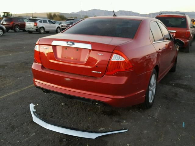 3FAHP0JGXBR305878 - 2011 FORD FUSION SEL RED photo 4