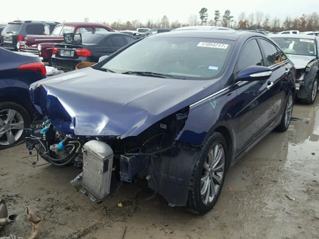 5NPEC4AB6DH565995 - 2013 HYUNDAI SONATA SE BLUE photo 2