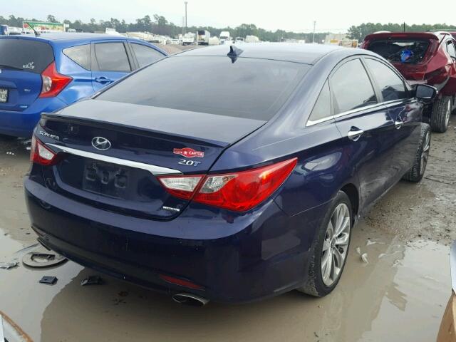 5NPEC4AB6DH565995 - 2013 HYUNDAI SONATA SE BLUE photo 4