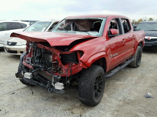 5TFAZ5CN3GX003913 - 2016 TOYOTA TACOMA DOU RED photo 2