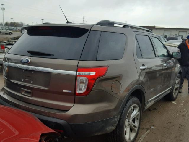 1FM5K8F81FGB75171 - 2015 FORD EXPLORER L BROWN photo 4