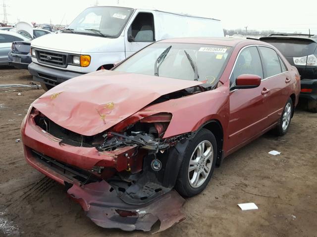 1HGCM56747A022110 - 2007 HONDA ACCORD EX RED photo 2