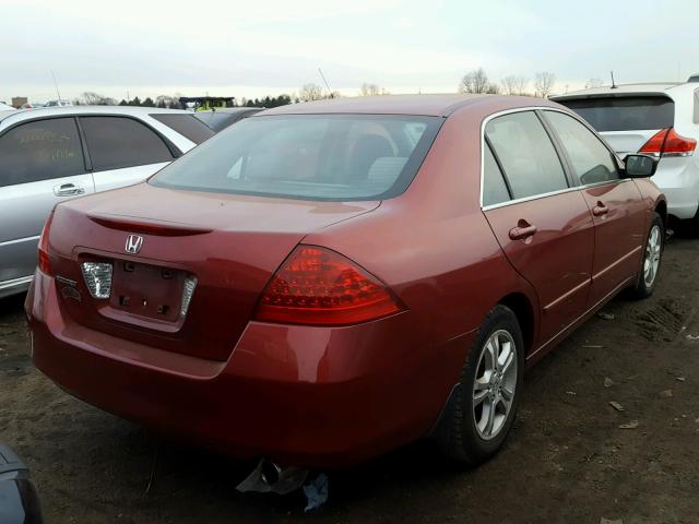 1HGCM56747A022110 - 2007 HONDA ACCORD EX RED photo 4