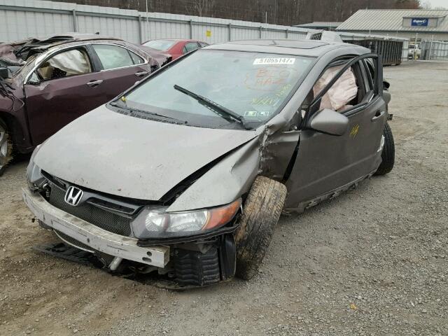 2HGFG12837H553800 - 2007 HONDA CIVIC EX GRAY photo 2