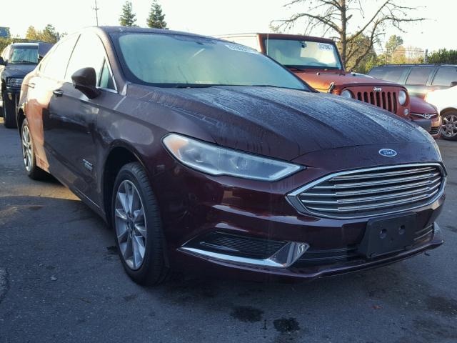 3FA6P0PU1JR111081 - 2018 FORD FUSION SE BURGUNDY photo 1