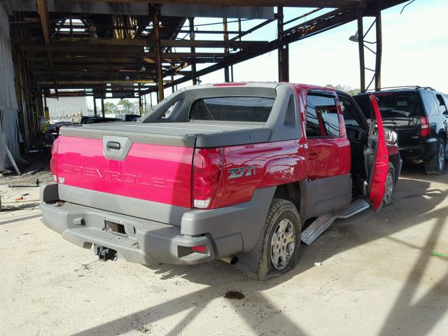 3GNEK13T02G100780 - 2002 CHEVROLET AVALANCHE RED photo 4