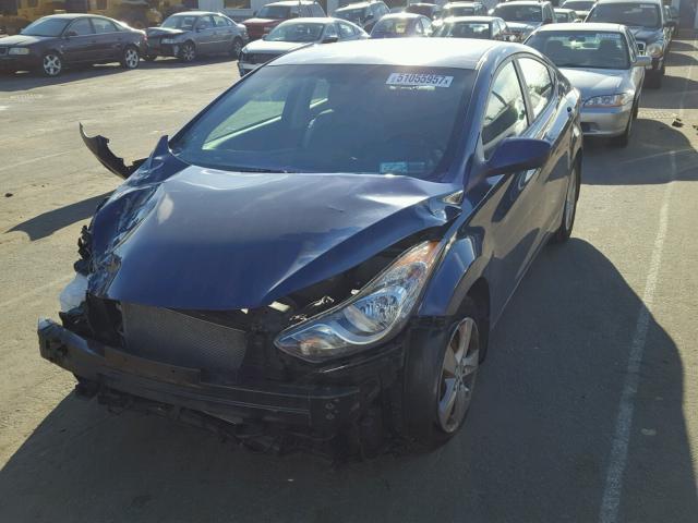 KMHDH4AE3DU501793 - 2013 HYUNDAI ELANTRA GL BLUE photo 2