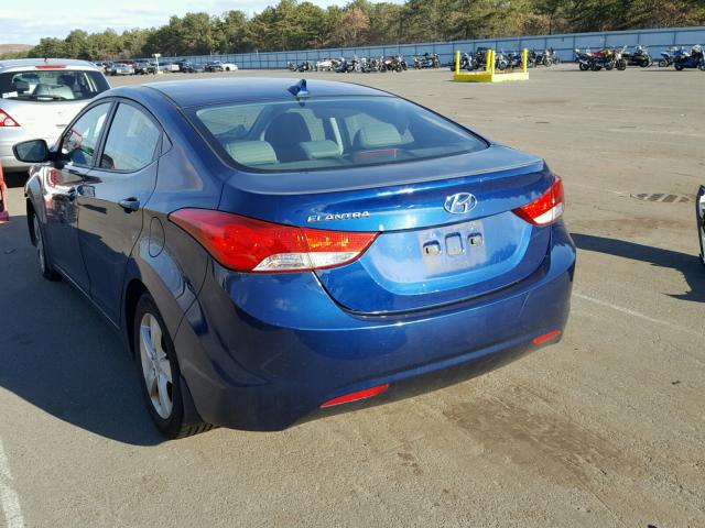 KMHDH4AE3DU501793 - 2013 HYUNDAI ELANTRA GL BLUE photo 3