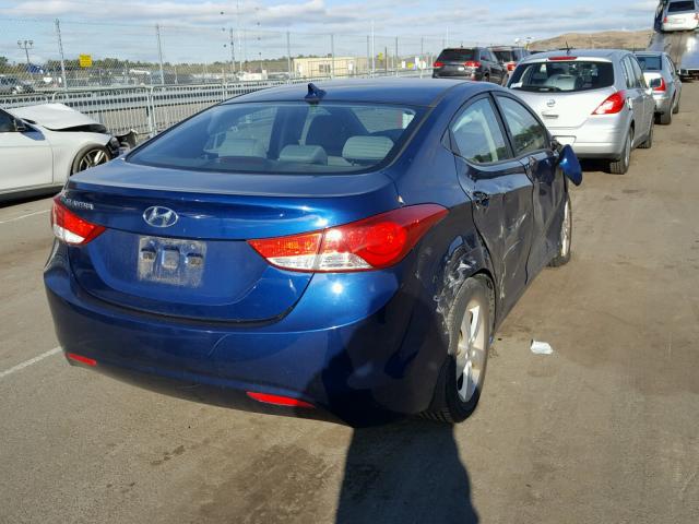 KMHDH4AE3DU501793 - 2013 HYUNDAI ELANTRA GL BLUE photo 4