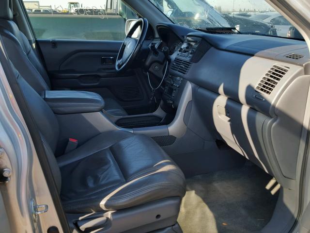 2HKYF18584H558338 - 2004 HONDA PILOT EXL SILVER photo 5