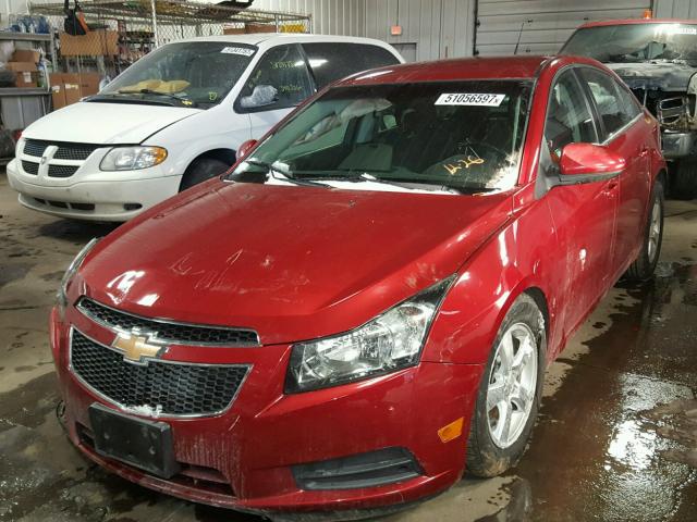 1G1PF5SC2C7184721 - 2012 CHEVROLET CRUZE LT RED photo 2