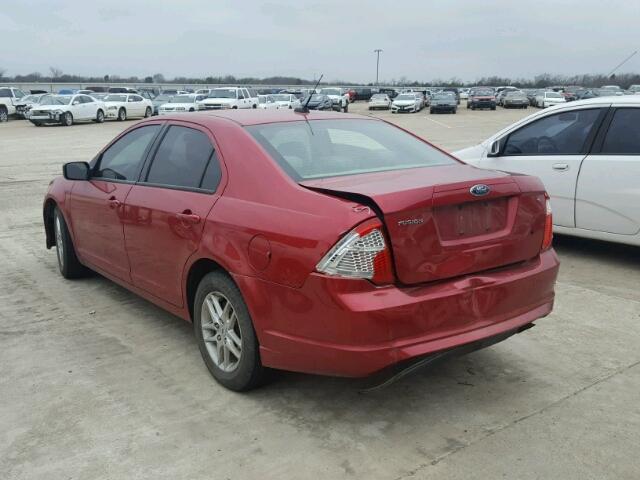 3FAHP0GAXAR416433 - 2010 FORD FUSION S RED photo 3