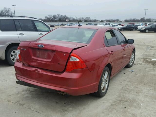 3FAHP0GAXAR416433 - 2010 FORD FUSION S RED photo 4