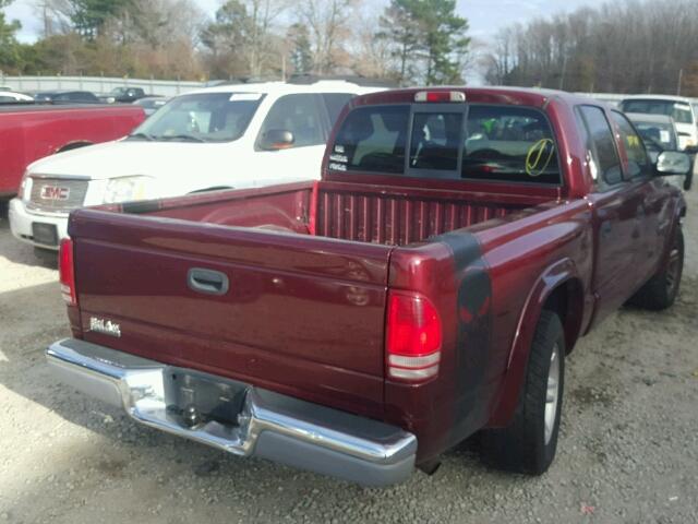 1B7HL48X52S553964 - 2002 DODGE DAKOTA QUA RED photo 4