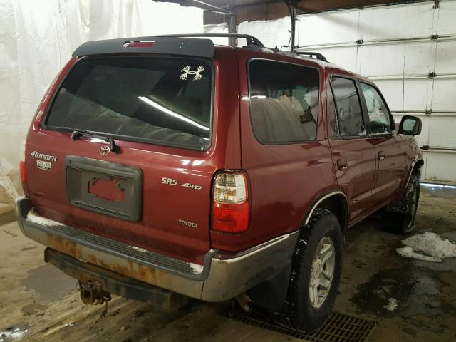 JT3HN86R510336452 - 2001 TOYOTA 4RUNNER SR BURGUNDY photo 4