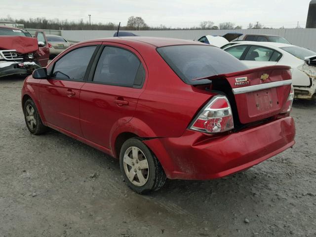 KL1TD56EX9B614211 - 2009 CHEVROLET AVEO LS RED photo 3