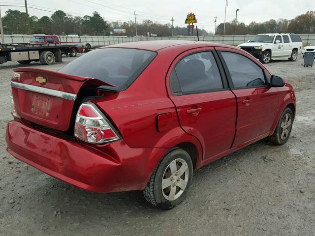 KL1TD56EX9B614211 - 2009 CHEVROLET AVEO LS RED photo 4